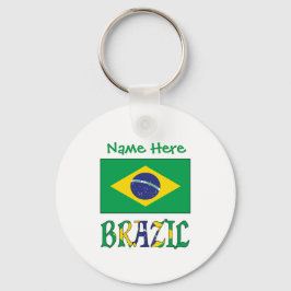 Personlig Brasilien Flagga Rund Aluminium Nyckelring