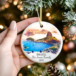 Personlig Brasilien Ornament, Brasilien Gift Julgransprydnad Keramik