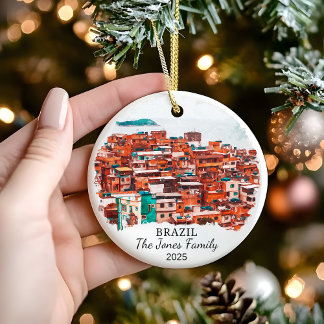Personlig Brasilien Ornament, Brasilien Gift Julgransprydnad Keramik