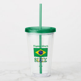 Personlig Brasilienflagga Take Away Mugg