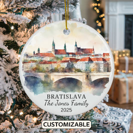 Personlig Bratislava Ornament, Slovakien Gift Julgransprydnad Keramik