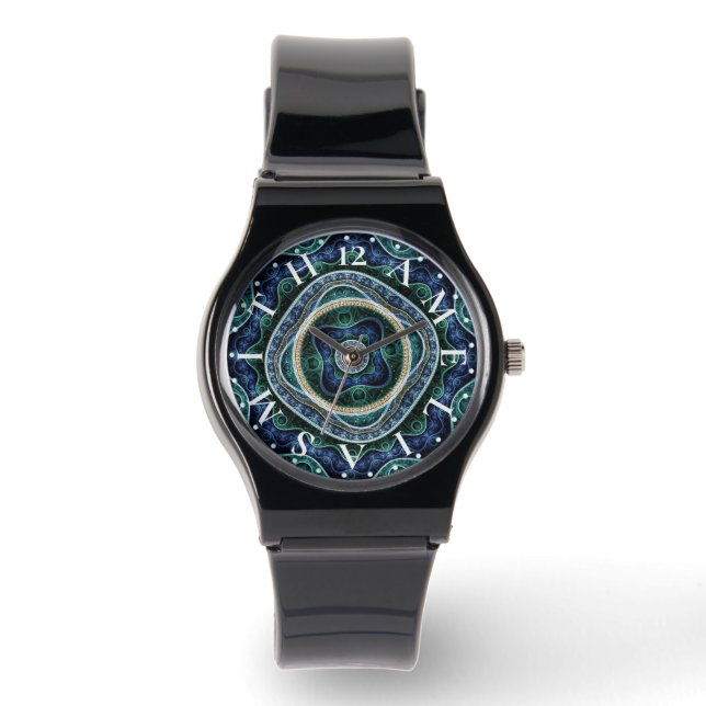 Personlig Brev Dial Julian Fractal Mandala Armbandsur (Framsida)
