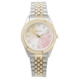 Personlig Brev Dial Rosa ros Guld övertoning Armbandsur