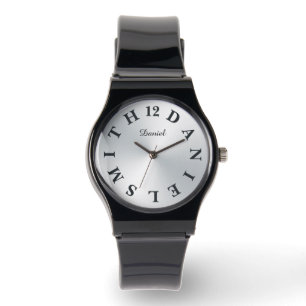 Personlig Brev Dial Silver-övertoning Armbandsur