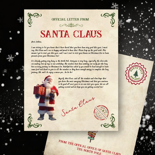 Personlig Brev från Jultomten (Official Letter From santa Claus)