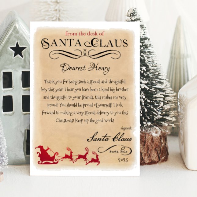 Personlig Brev från jultomten Skriv ut Inbjudningar (letter from santa claus, printable letter from santa, personalize santa letter)