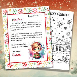 Personlig Brev från Santa and Coloring Page