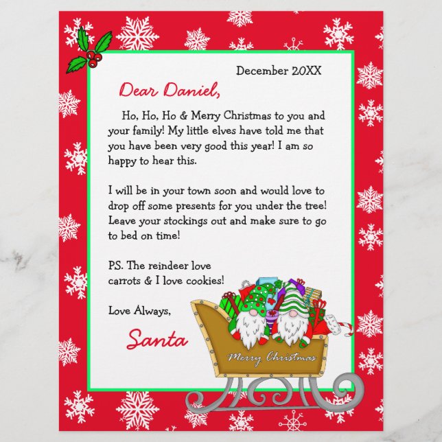 Personlig Brev från Santa for Children (Framsida)