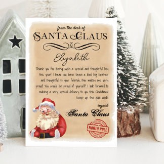 Personlig Brev från Santa Printable Inbjudningar