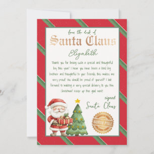 Personlig Brev från Santa Printable Inbjudningar