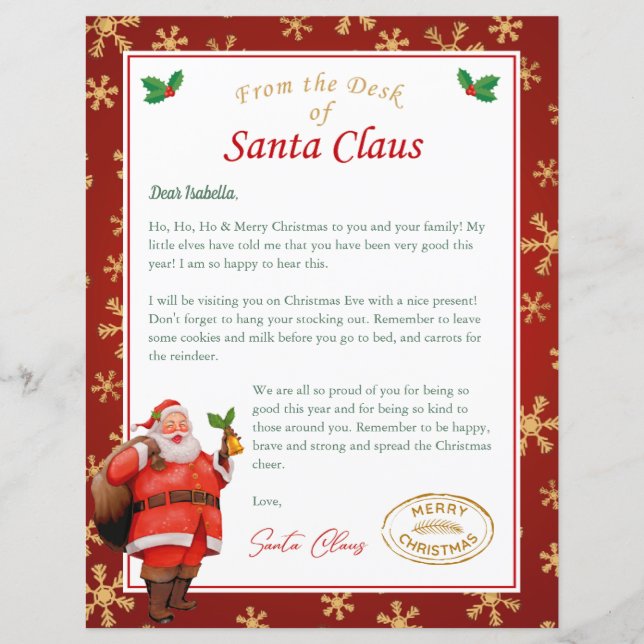 Personlig Brev från Santa Santa | North Pole Mail (Framsida)