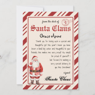 Personlig Brev från Santa Template Inbjudningar