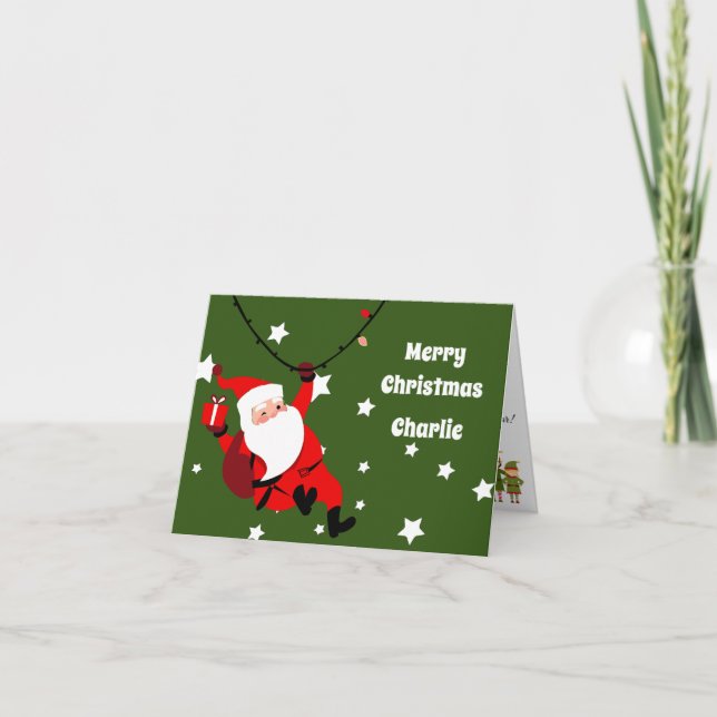 Personlig brev från Santa till barn Helgkort (Framsida)