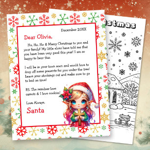 Personlig Brev från Santa with Coloring Page