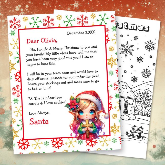 Personlig Brev från Santa with Coloring Page (Skapare uppladdad)