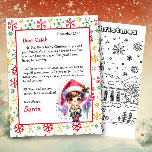 Personlig Brev från Santa with Coloring Page