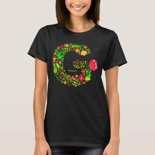 Personlig Brev G i Flowers T-Shirt