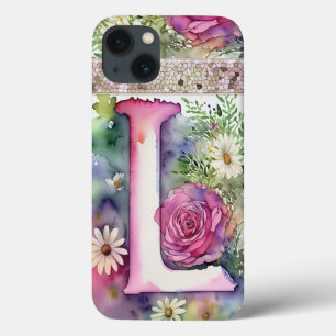 Personlig Brev L Elegant Blommigt Vattenfärg