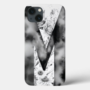 Personlig Brev M Elegant Blommigt Vattenfärg