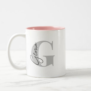Personlig Brev Modern monogram Två-Tonad Mugg