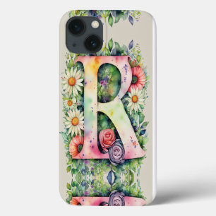 Personlig Brev R Elegant Blommigt Vattenfärg