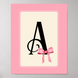 Personlig Brev Skriv ut med Rosa Coquette Bow Poster
