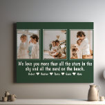 Personlig Brev till föräldrafamiljens foto Canvastryck<br><div class="desc">Kanvastrycket "Personlig Brev to Parents Family Photo" är ett hjärtligt och anpassade konstverk som gör det möjligt för dig att uttrycka kärlek och uppskattning för dina föräldrar på ett unikt och varaktigt sätt. Det här kanvastrycket förvandlar dina omhuldade familjeminnen till ett vackert och meningsfullt biet av decor som kommer att...</div>
