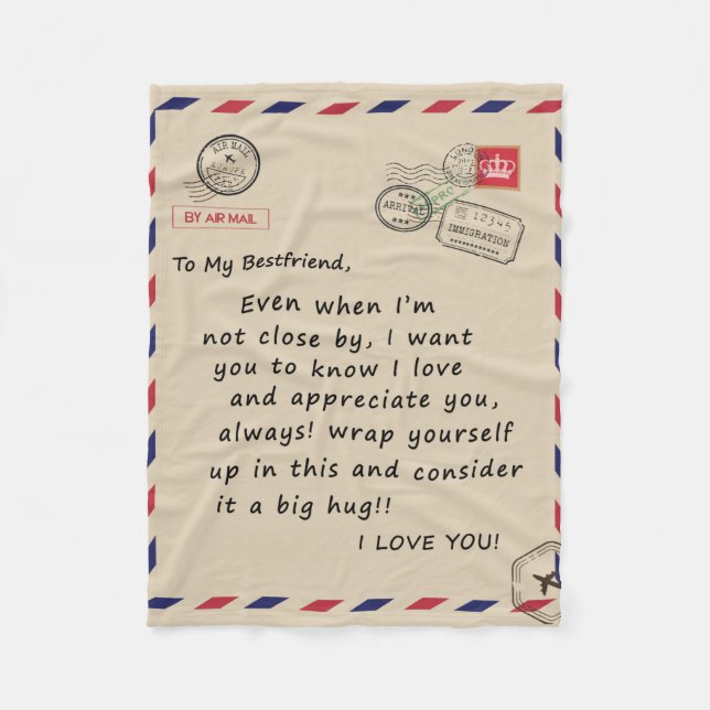 Personlig Brev till min bestvän, Fleecefilt (Framsidan)