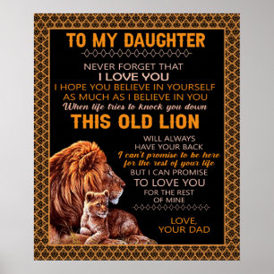 Personlig Brev till min dotter Kärlek från Pappa B Poster