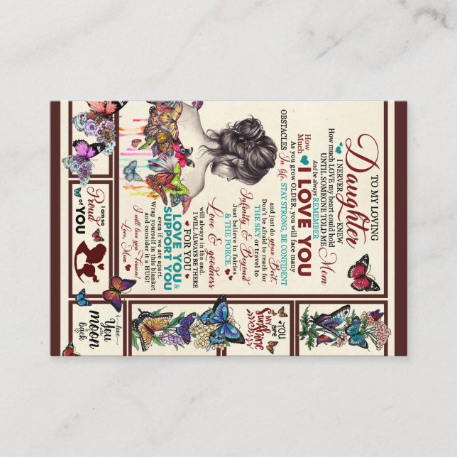 Personlig Brev till min dotter Visitkort (Framsida)