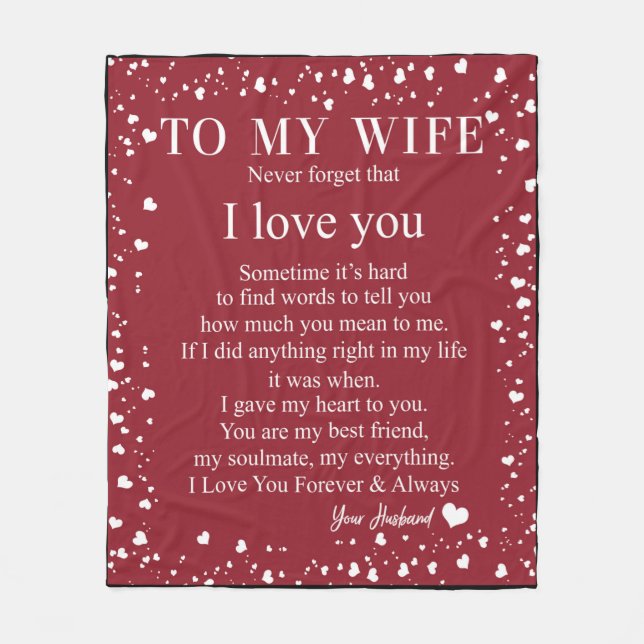 Personlig Brev till min fru, Fleecefilt (Framsidan)