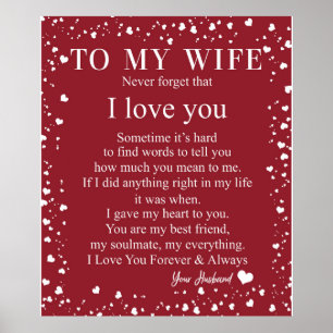 Personlig Brev till min fru från Make Gift Poster