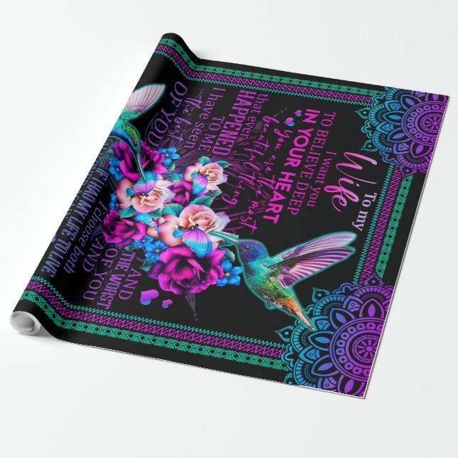 Personlig Brev till min fru - Hummingbird Presentpapper (Utrullad)
