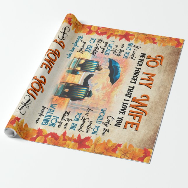 Personlig Brev till min fru Kärlek från Make B Presentpapper (Utrullad)