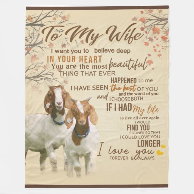 Personlig Brev till min fru Kärlek från Make Fleecefilt (Framsidan)