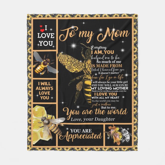 Personlig Brev till min gamla Mamma Fleecefilt (Framsidan)