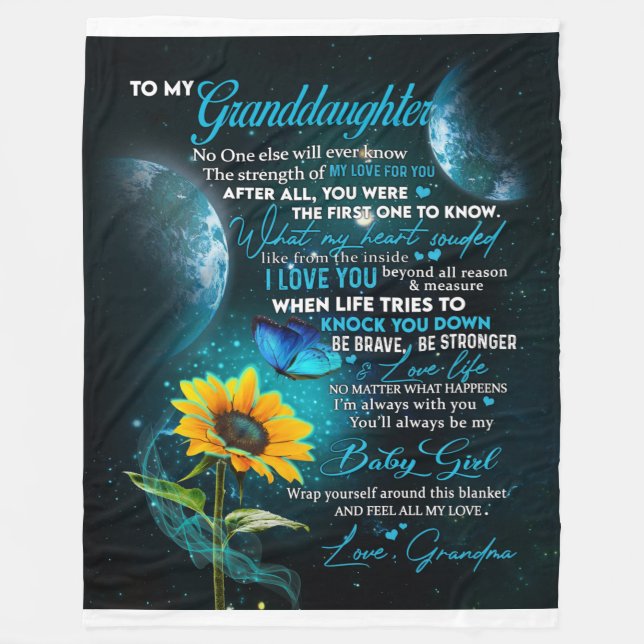 Personlig Brev till min mordotter Fleecefilt (Framsidan)