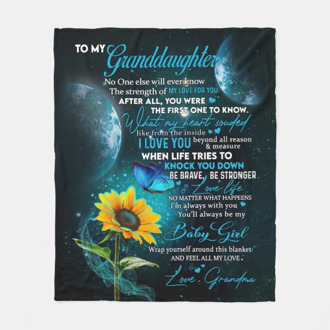 Personlig Brev till min mordotter Fleecefilt (Framsidan)