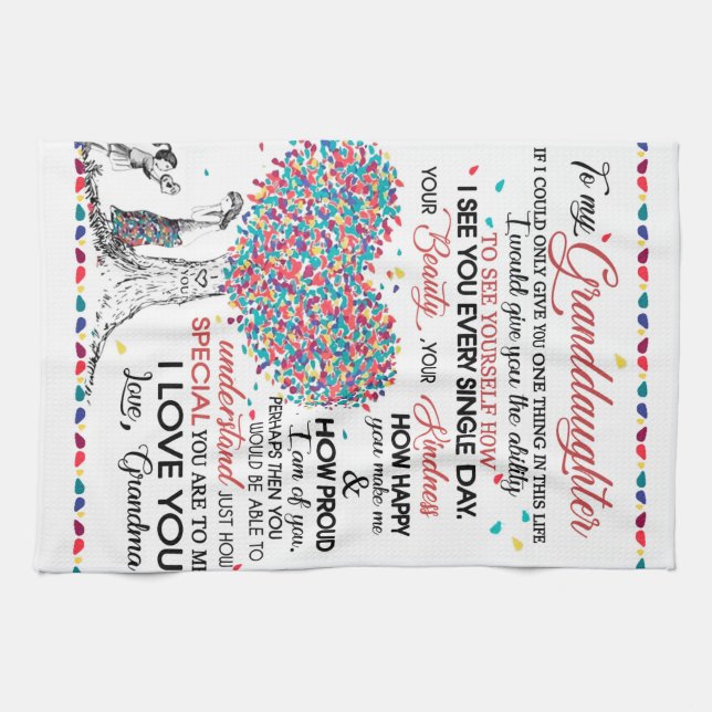 Personlig Brev till min mordotter från Gran Kökshandduk (Horisontell)