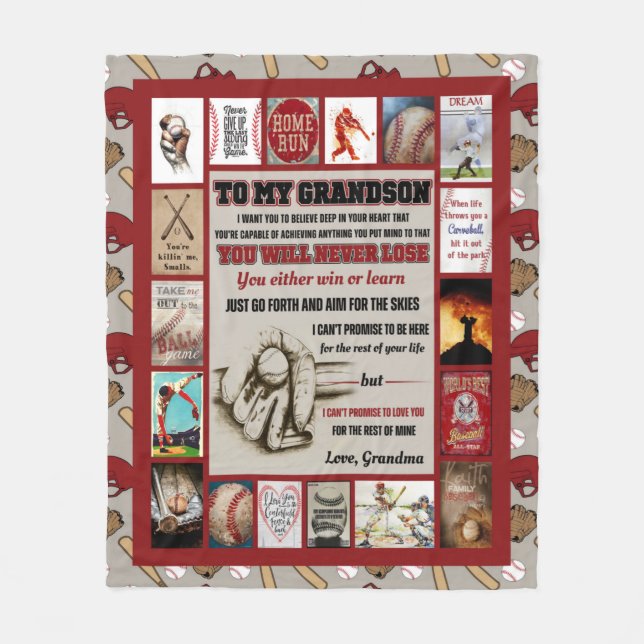 Personlig Brev till min morson, Kärlek farmor Fleecefilt (Framsidan)