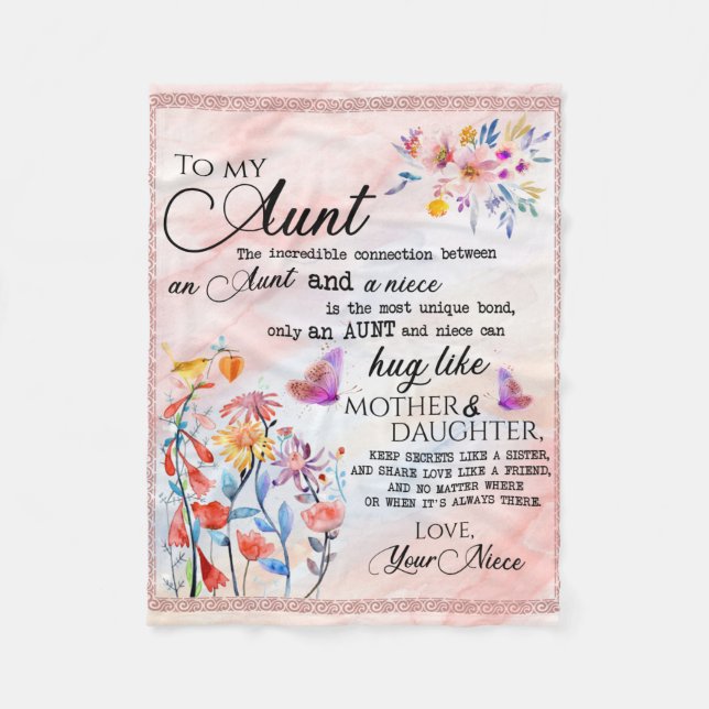 Personlig Brev till min Moster Fleecefilt (Framsidan)