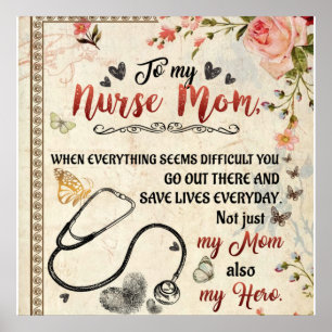 Personlig Brev till min sjuksköterska Mamma Poster