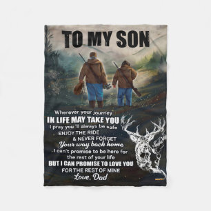 Personlig Brev till min son från Pappa Blanket, Fleecefilt