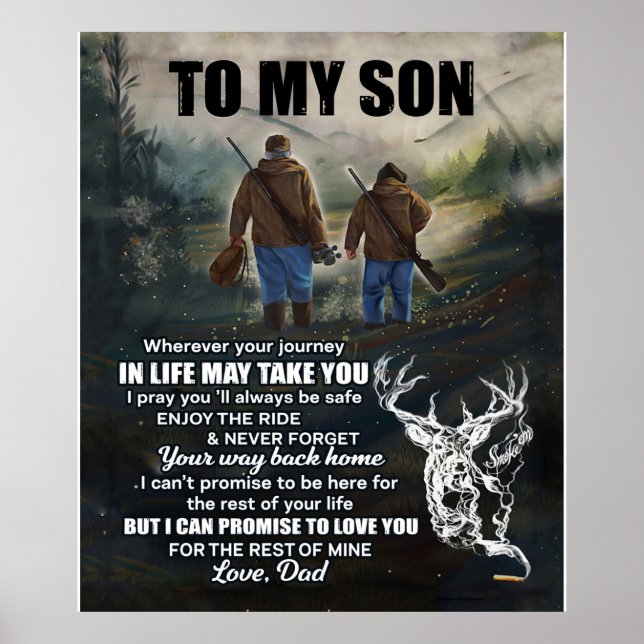 Personlig Brev till min son från Pappa Blanket Poster (Framsidan)