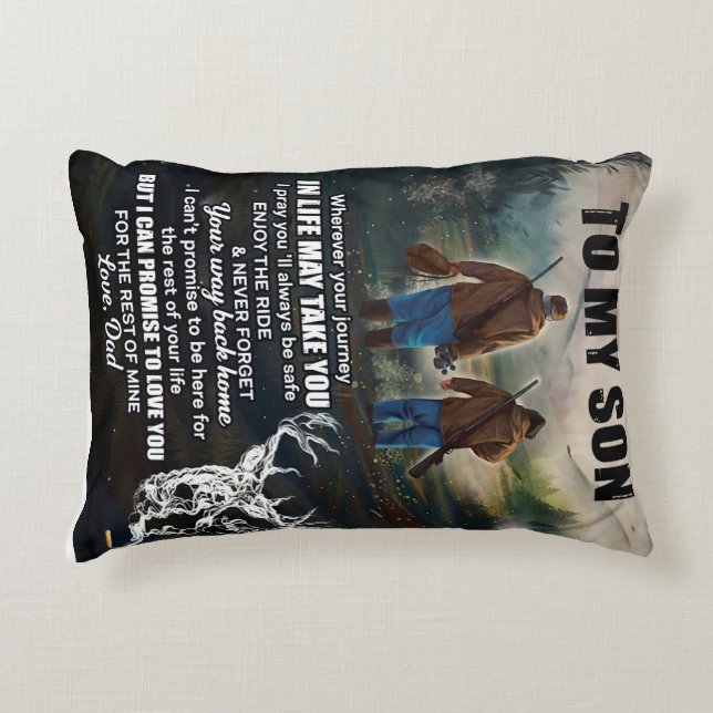 Personlig Brev till min son från Pappa Blanket, Prydnadskudde (Framsidan)
