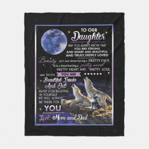 Personlig Brev till vår dotter Fleecefilt