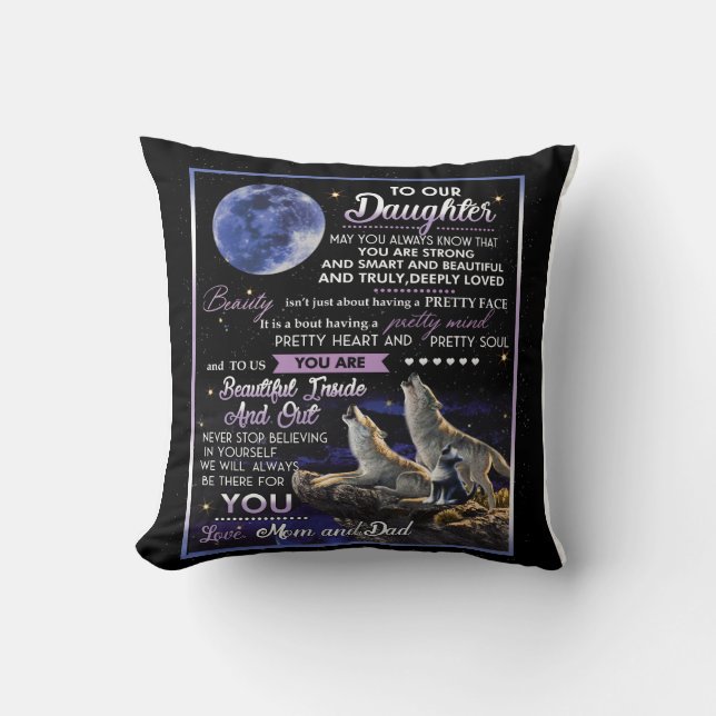 Personlig Brev till vår dotter Kudde (Framsida)