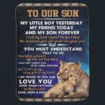 Personlig Brev till vår son| Son Birthday Gift Bebisfilt<br><div class="desc">Personlig Brev till vår son,  Son Birthday Gift,  julvakter Blanket,  Kärlek till vår son,  Idea Julafton Gift,  Lejonare familjeflottan Blanket</div>
