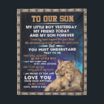 Personlig Brev till vår son, Son Birthday Gift Fleecefilt<br><div class="desc">Personlig Brev till vår son,  Son Birthday Gift</div>