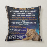 Personlig Brev till vår son| Son Birthday Gift Kudde<br><div class="desc">Personlig Brev till vår son,  Son Birthday Gift,  julvakter Blanket,  Kärlek till vår son,  Idea Julafton Gift,  Lejonare familjeflottan Blanket</div>